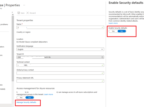 enable basic auth protocol support for azure tenant