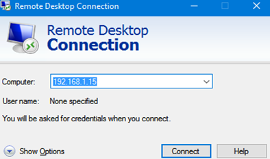 remote desktop connection client in windows (mstsc.exe)