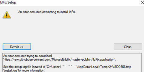 idfix online install error