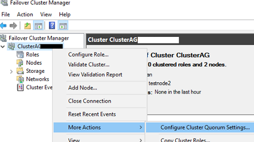Configure Cluster Quorum Settings