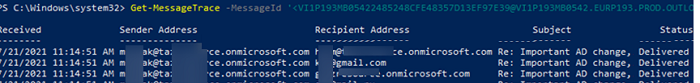 create message delivery status report with powershell
