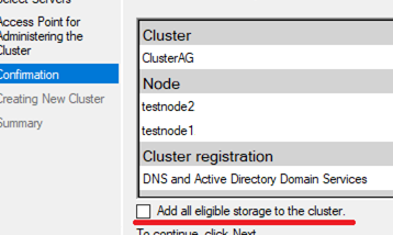 don't add all eligible storage to the cluster 