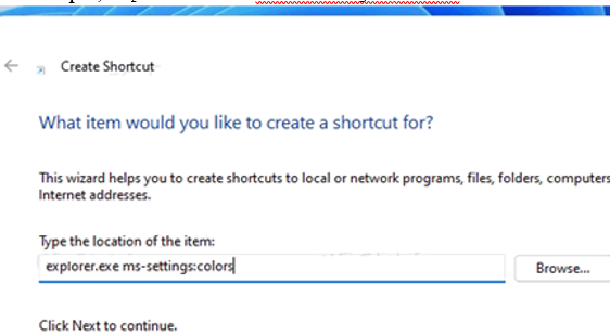 Create MS-Settings shortcut on Windows 11 Desktop 