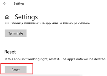 reset Windows 10/11 Settings app
