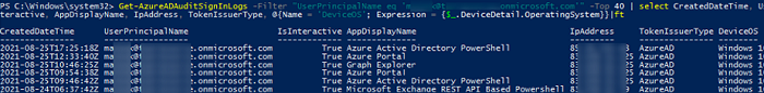 Get-AzureADAuditSignInLogs PowerShell cmdlet allows to get an Azure Active Directory sign logs