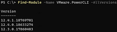 vmware powercli install specific version
