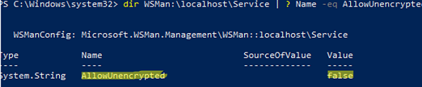 WinRM dosn't allow Unencrypted connections