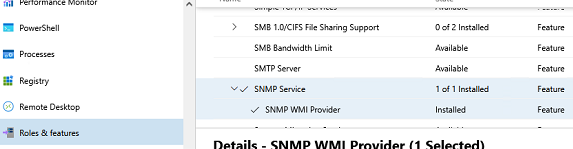 install snmp server using windows admin center