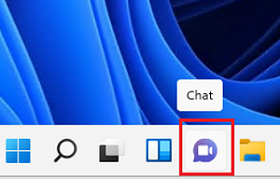 Teams Chat Icon on Windows 11 with a work or school account