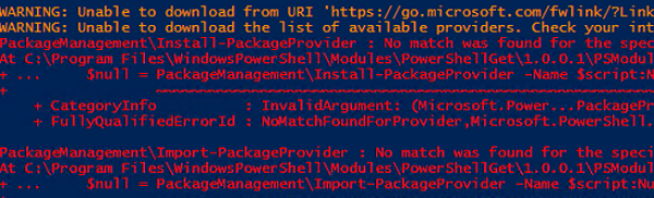 PowerShell Install Module Error Unable To Download From URI Windows 