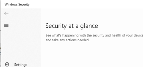Blank Windows 10/11 Security Screen: Security at a glance