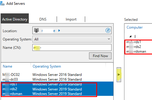 Adding Windows Server host to RDS deployment