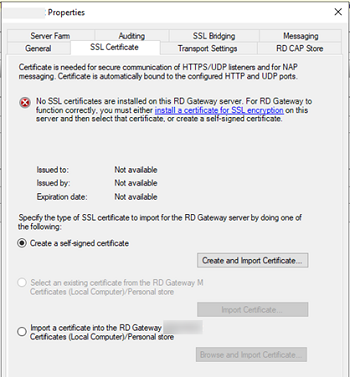 Configure SSL Certificate on RD Gateway
