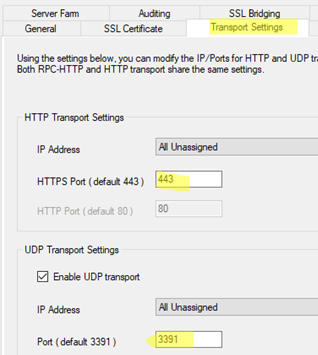 Remote Desktop Gateway HTTP transport port 443