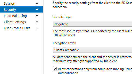 Security and Encryption settings on RDS 