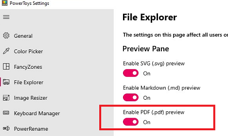 disable pdf preview in powertoys