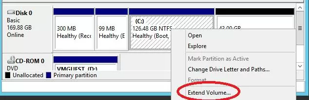 windows server - extend volume