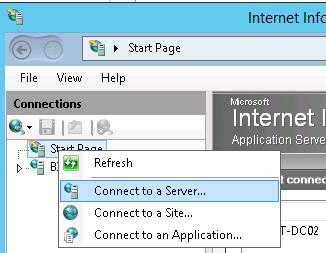 iis remote connect to a server