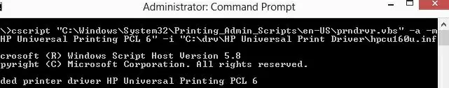 install printer driver from command prompt