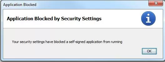 Java SE: Application Blocked by Security Settings