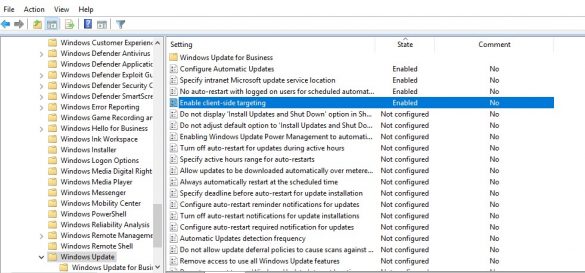 Windows Update Settings for servers using GPO