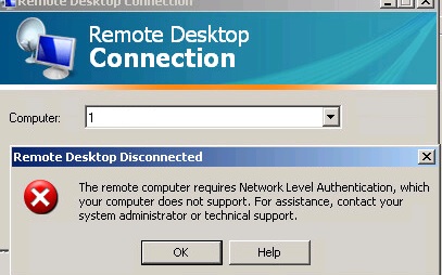 The remote computer requires Network Level Authentication, which your computer does not support.