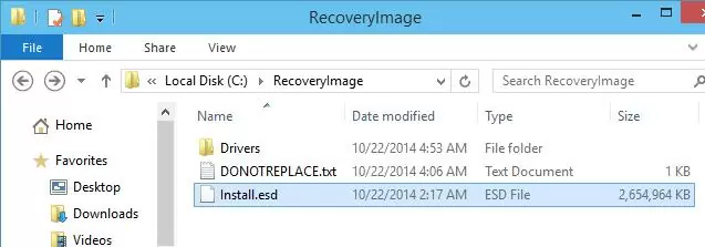 Windows 10 TP : C:\RecoveryImage\Install.esd