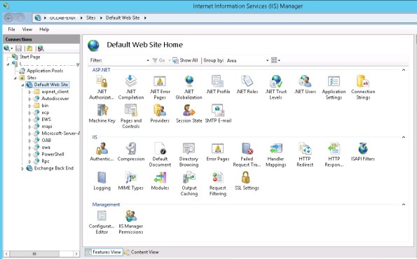 IIS manager console Exchange2013