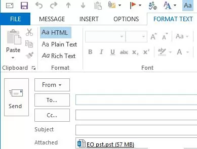 Increase max attachment size Outlook 2013