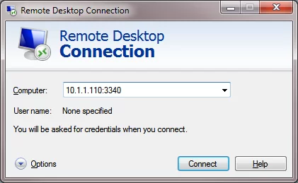 RDP client connect to different port