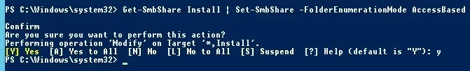 Set-SmbShare AccessBased - enable ABE with PowerShell