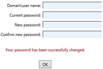 RDWeb - Your password has been successfully changed