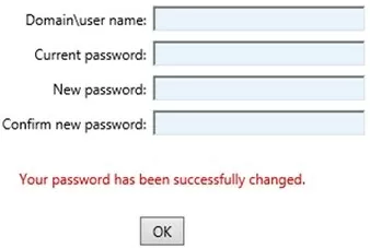 RDWeb - Your password has been successfully changed