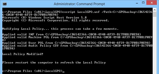 Import local policy settings from LocalGPO 