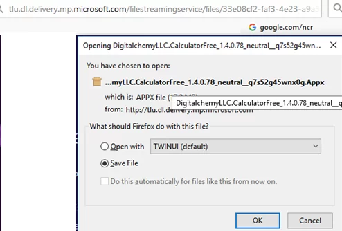 Download Microsoft Store appx file