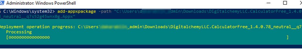 install appx package with PowerShell in Windows 10