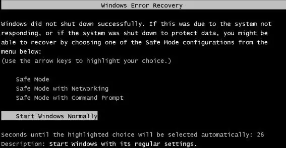 Windows Error Recovery