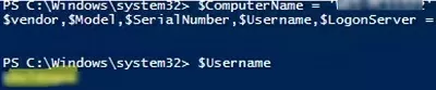 get username from active directory computer description with powershell