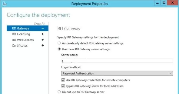 RD Gateway deployment