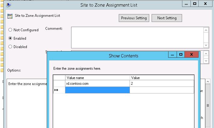 Site to Zone assignment : trusted zone