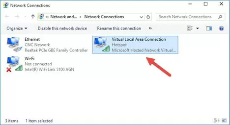 new hotspot connection win10