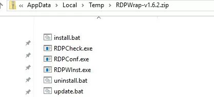 RDPWrap-v1.6.2 install files