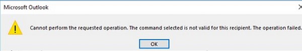 expand a distribution list in Outlook - Cannot perform the requested operation. The command selected is not valid for this recipient