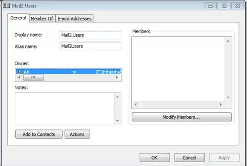 mail group in Offline Address Book with hidden membership