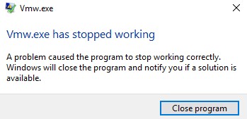 Vmw.exe has stopped working then activate Office 2016 KMS server