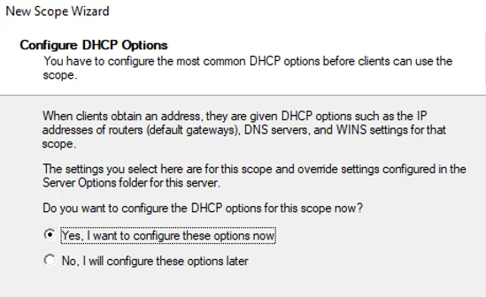 configure additional dhcp scope options