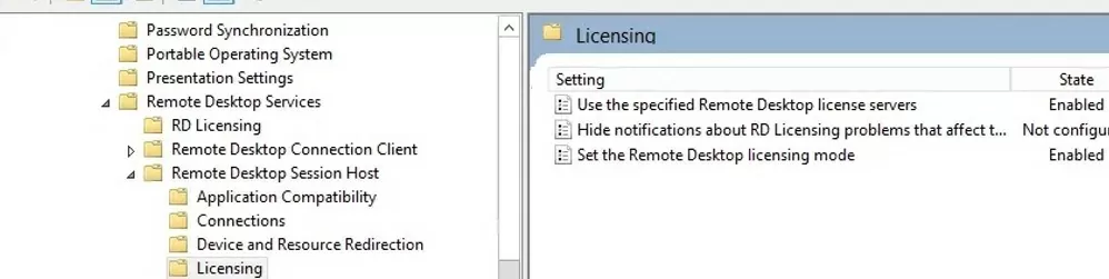 configure rds licensing settings via gpo