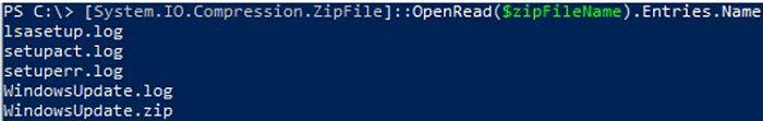 How to view contents of ZIP archive with powershell?