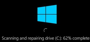 windows 10 scanning and repairing drive during boot