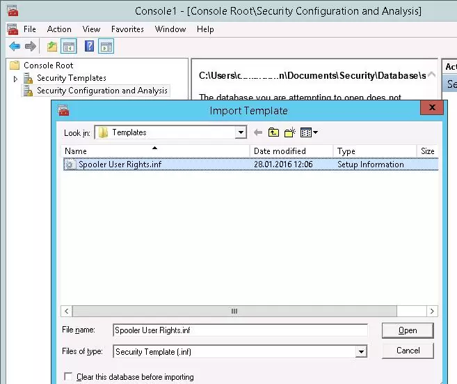 import security template